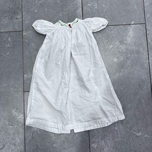 Remember Nguyen White smocked dress with Floral Details, size 3m